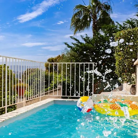 S10 Panoramic Sea View Housse Swimingpool Ac Bbq 3bdrs ヴィラ ニース